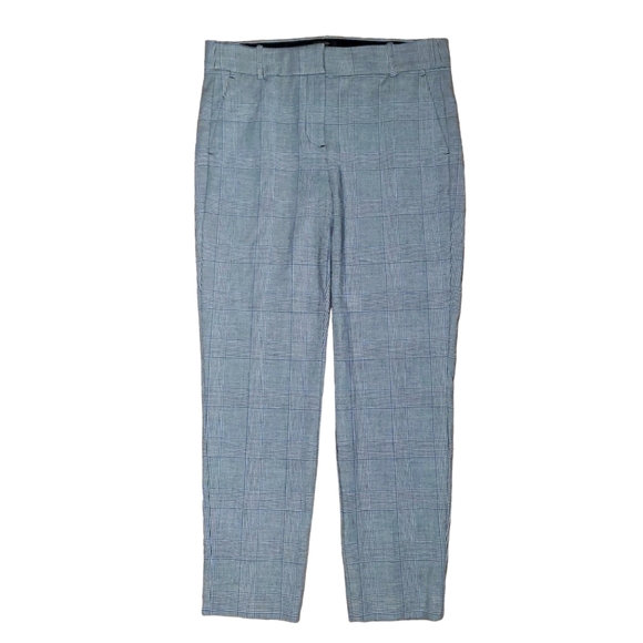 J Crew 365 Cameron Plaid Ankle Crop Pants Dress Trousers Active Stretch Gray 8